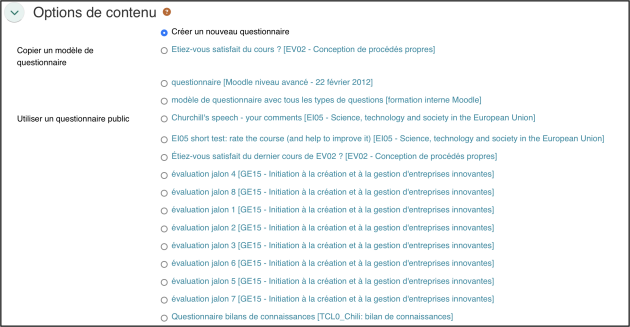 Utiliser un modèle [Tutoriel : Réaliser un questionnaire avec Moodle]